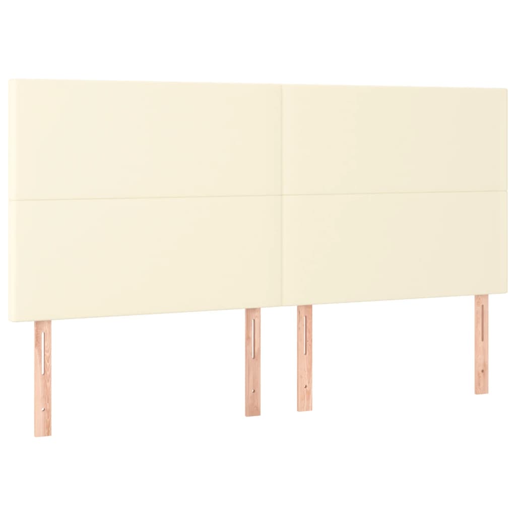Okvir za krevet s uzglavljem krem 160x200 cm od umjetne kože