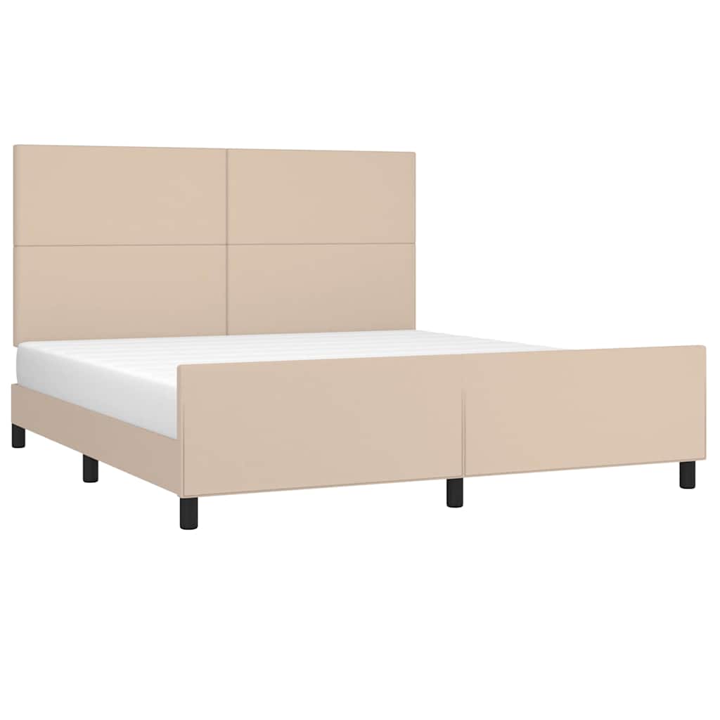 Okvir za krevet s uzglavljem cappuccina 160x200 cm umjetna kože