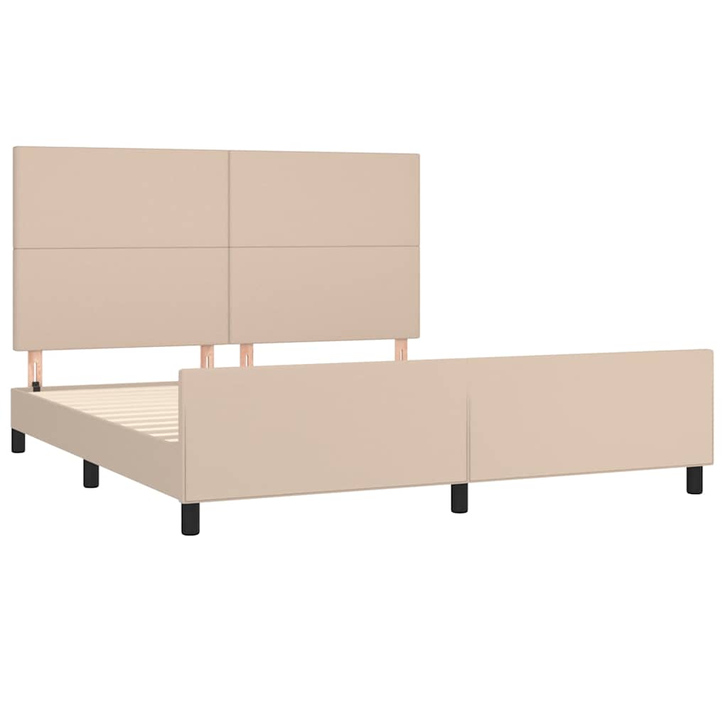 Okvir za krevet s uzglavljem cappuccina 160x200 cm umjetna kože