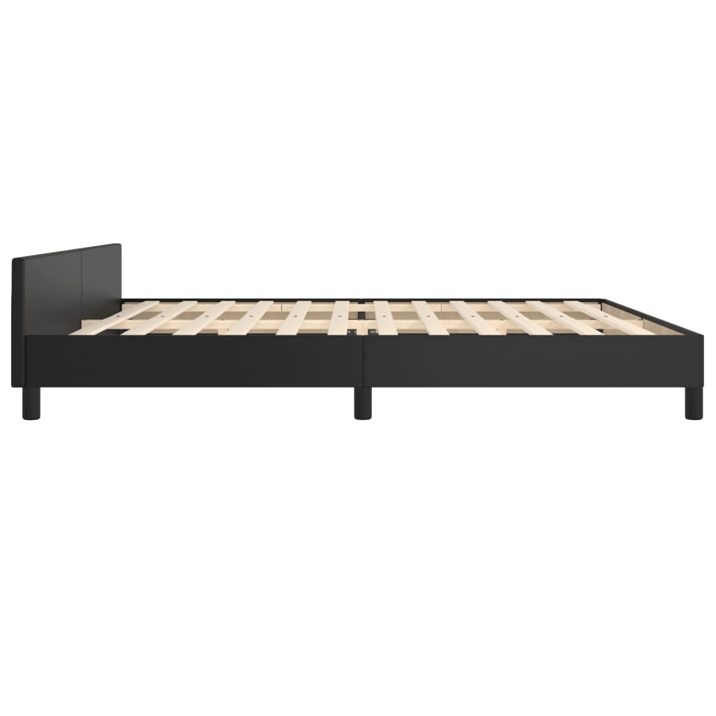 Okvir za krevet s uzglavljem crni 200x200 cm od umjetne kože