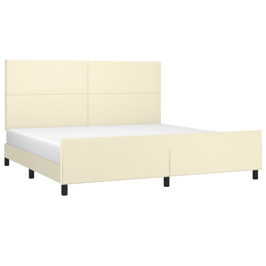 Okvir za krevet s uzglavljem krem 200x200 cm od umjetne kože