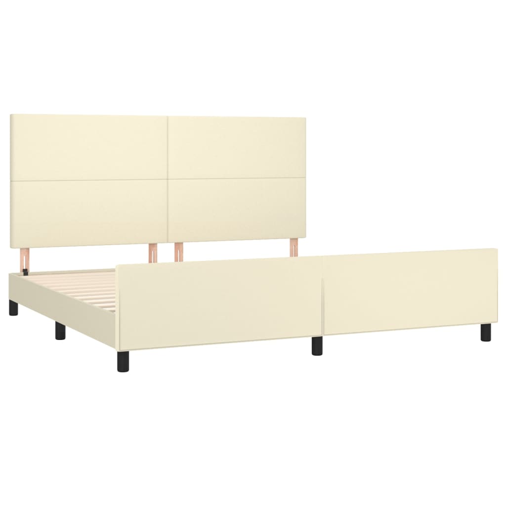 Okvir za krevet s uzglavljem krem 200x200 cm od umjetne kože