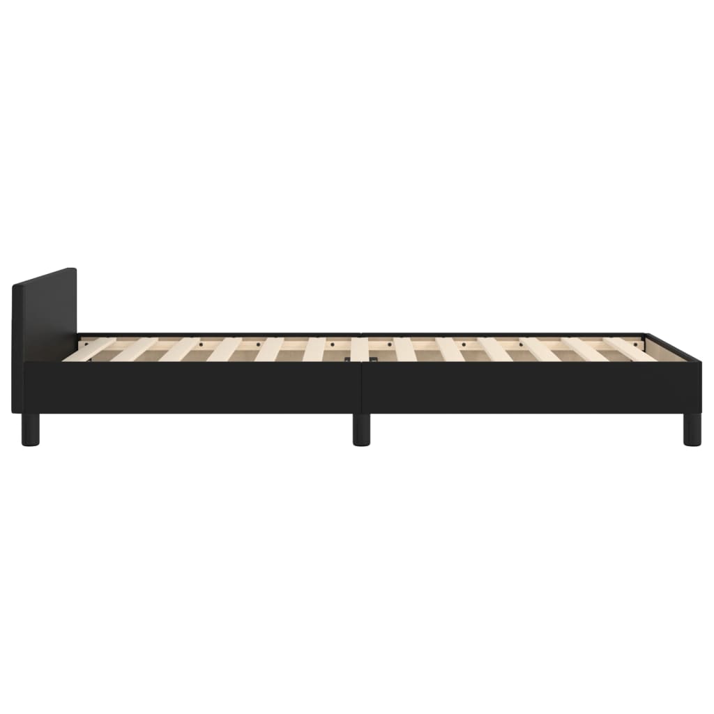 Okvir za krevet s uzglavljem crni 90x200 cm od umjetne kože
