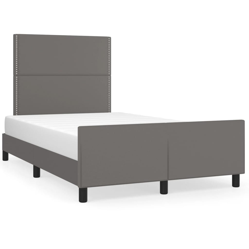 Okvir za krevet s uzglavljem sivi 120x200 cm od umjetne kože