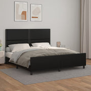 Okvir za krevet s uzglavljem crni 180x200 cm od umjetne kože