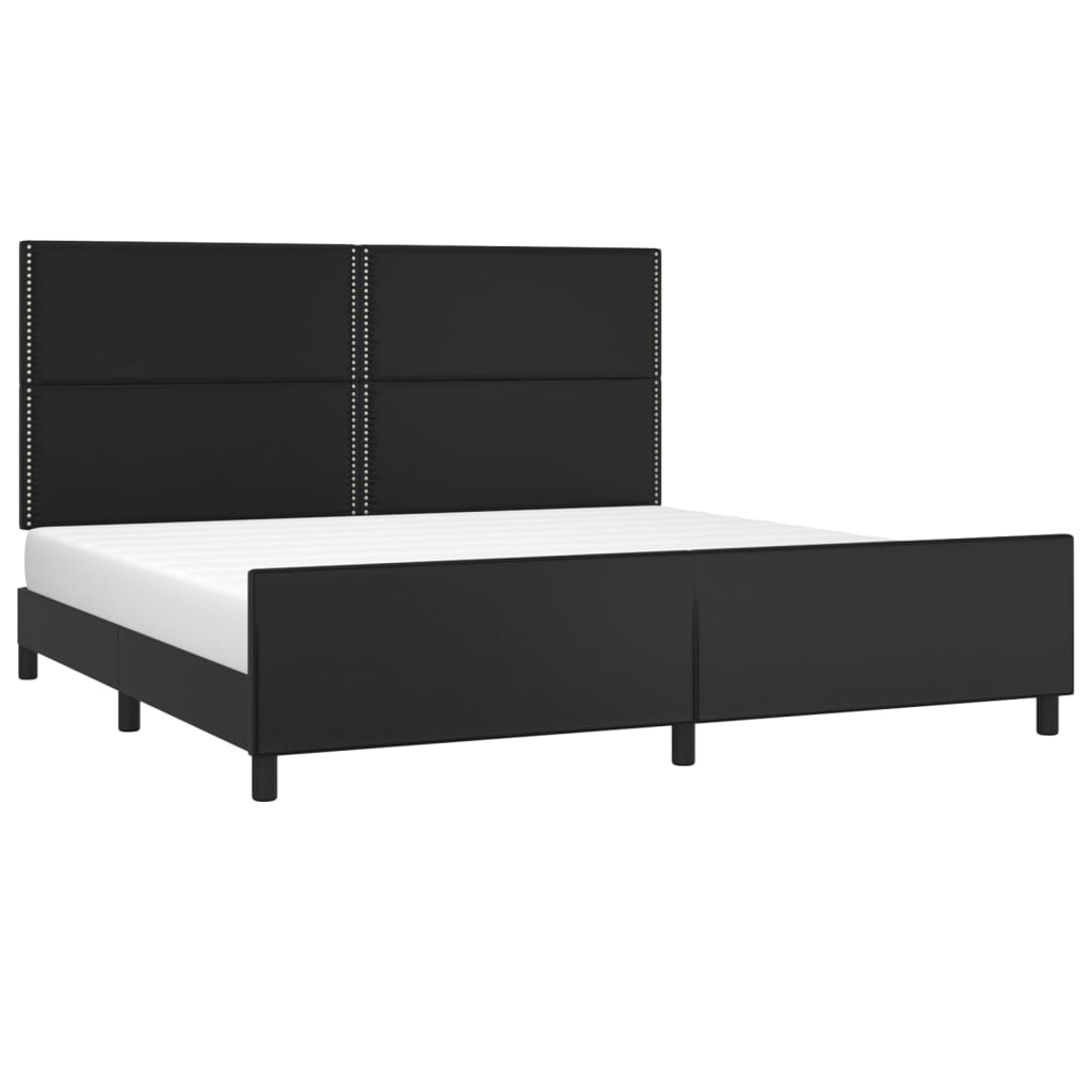 Okvir za krevet s uzglavljem crni 200x200 cm od umjetne kože