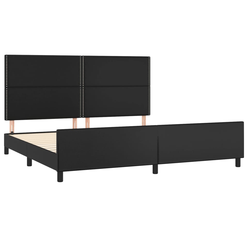 Okvir za krevet s uzglavljem crni 200x200 cm od umjetne kože