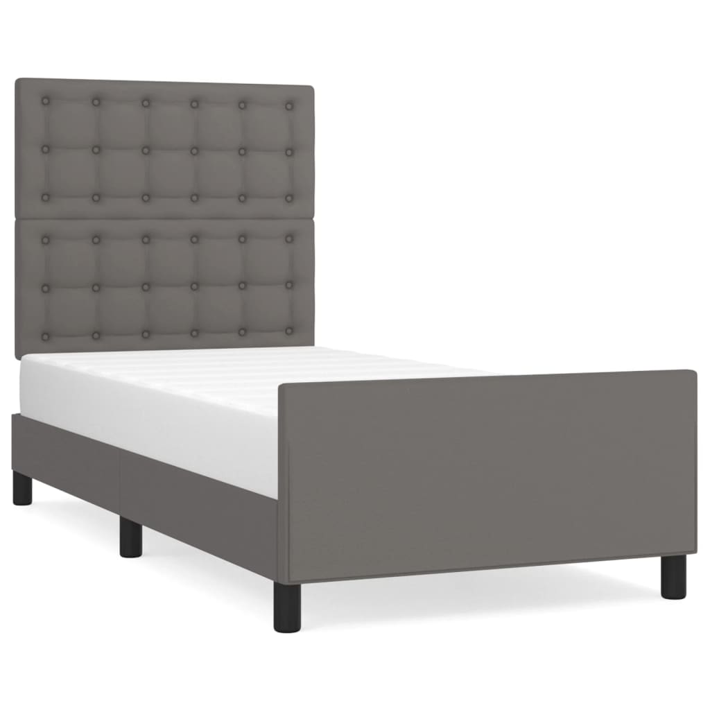 Okvir za krevet s uzglavljem sivi 80 x 200 cm od umjetne kože