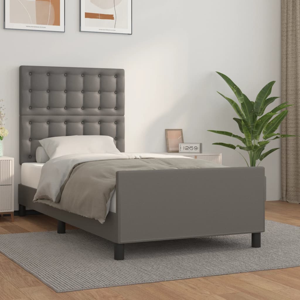 Okvir za krevet s uzglavljem sivi 80 x 200 cm od umjetne kože