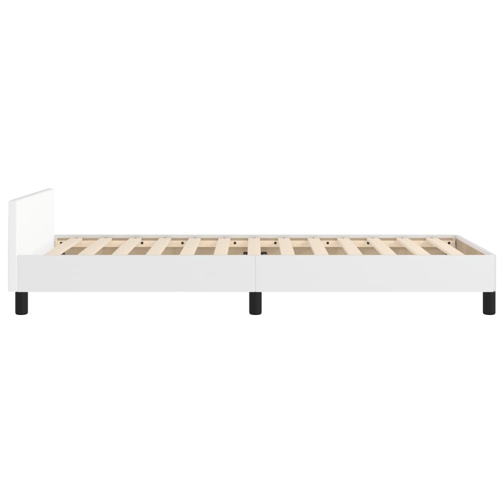 Okvir za krevet s uzglavljem bijeli 90x190 cm od umjetne kože