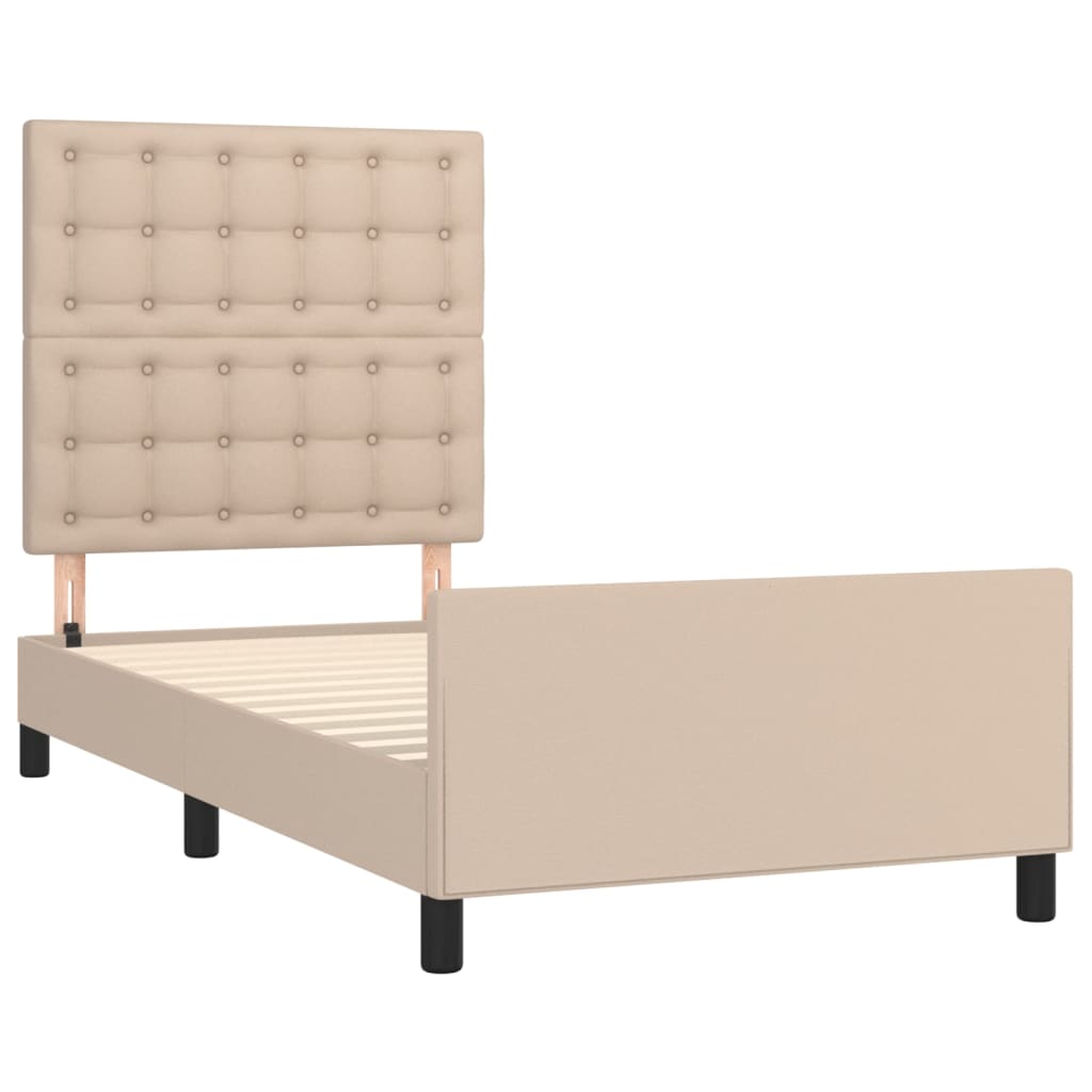 Okvir za krevet s uzglavljem cappuccino 90x200 cm umjetna koža