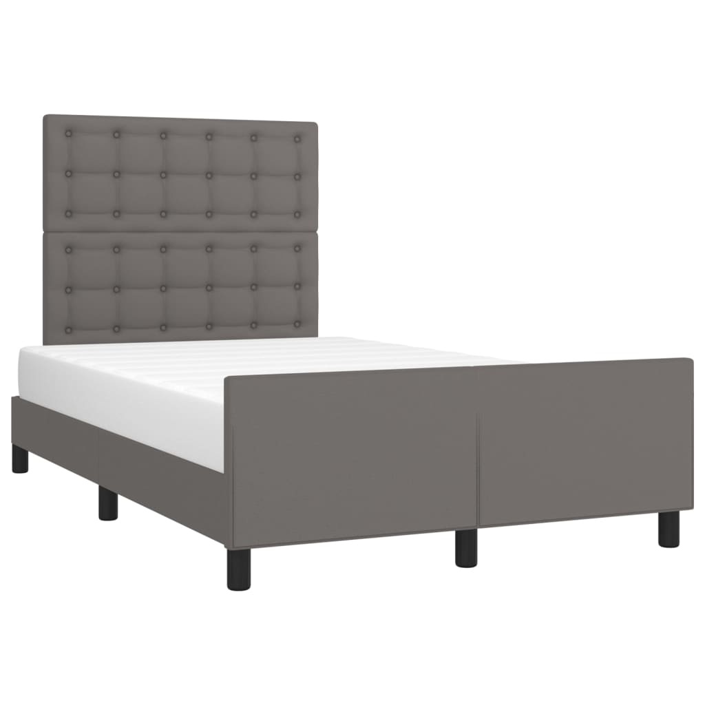 Okvir za krevet s uzglavljem sivi 120x200 cm od umjetne kože