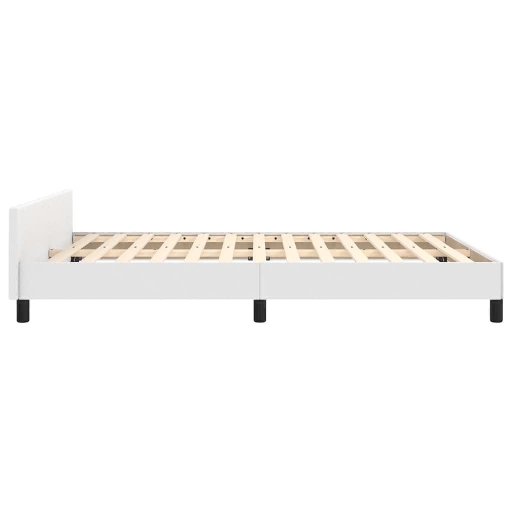 Okvir za krevet s uzglavljem bijeli 140x190 cm od umjetne kože