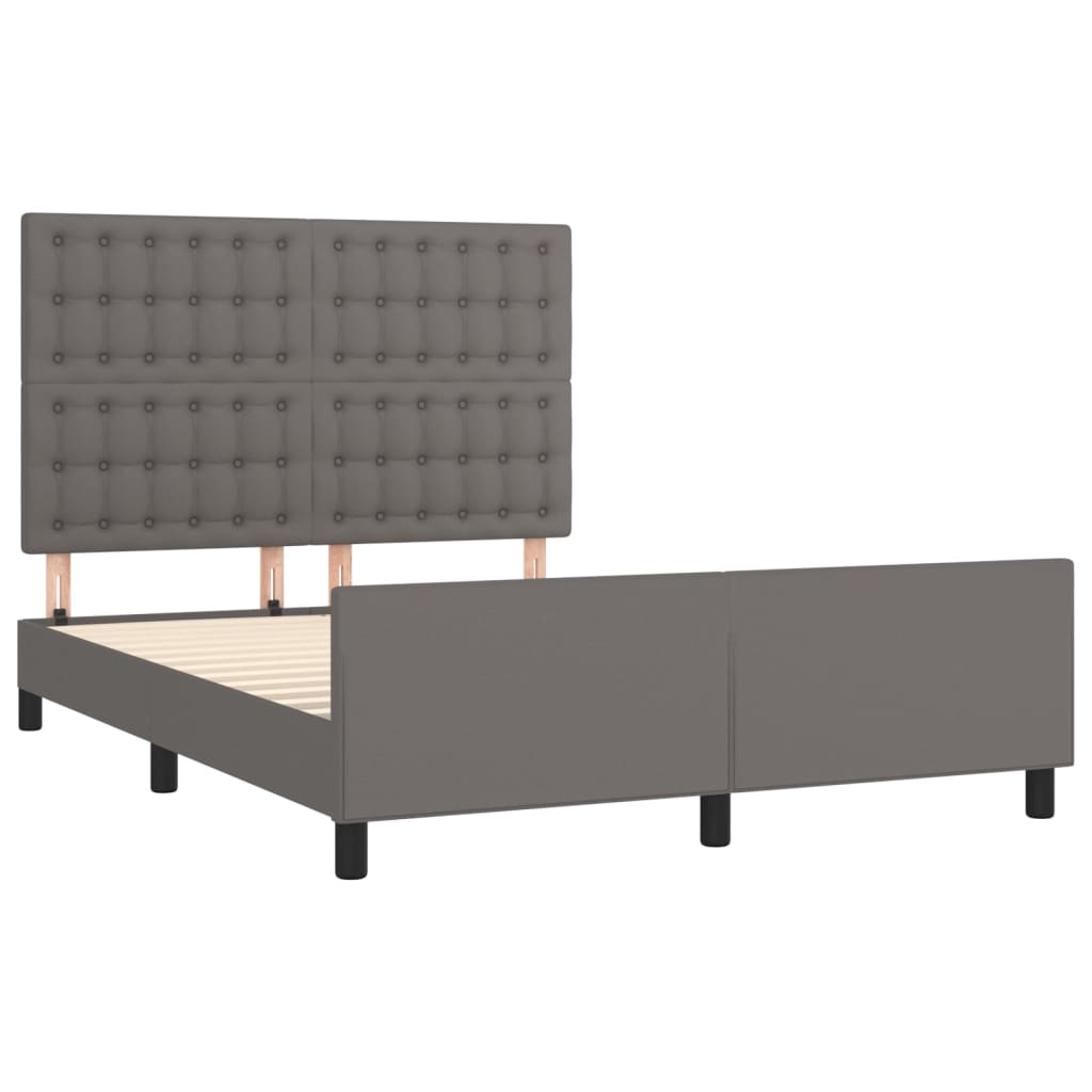 Okvir za krevet s uzglavljem sivi 140x200 cm od umjetne kože