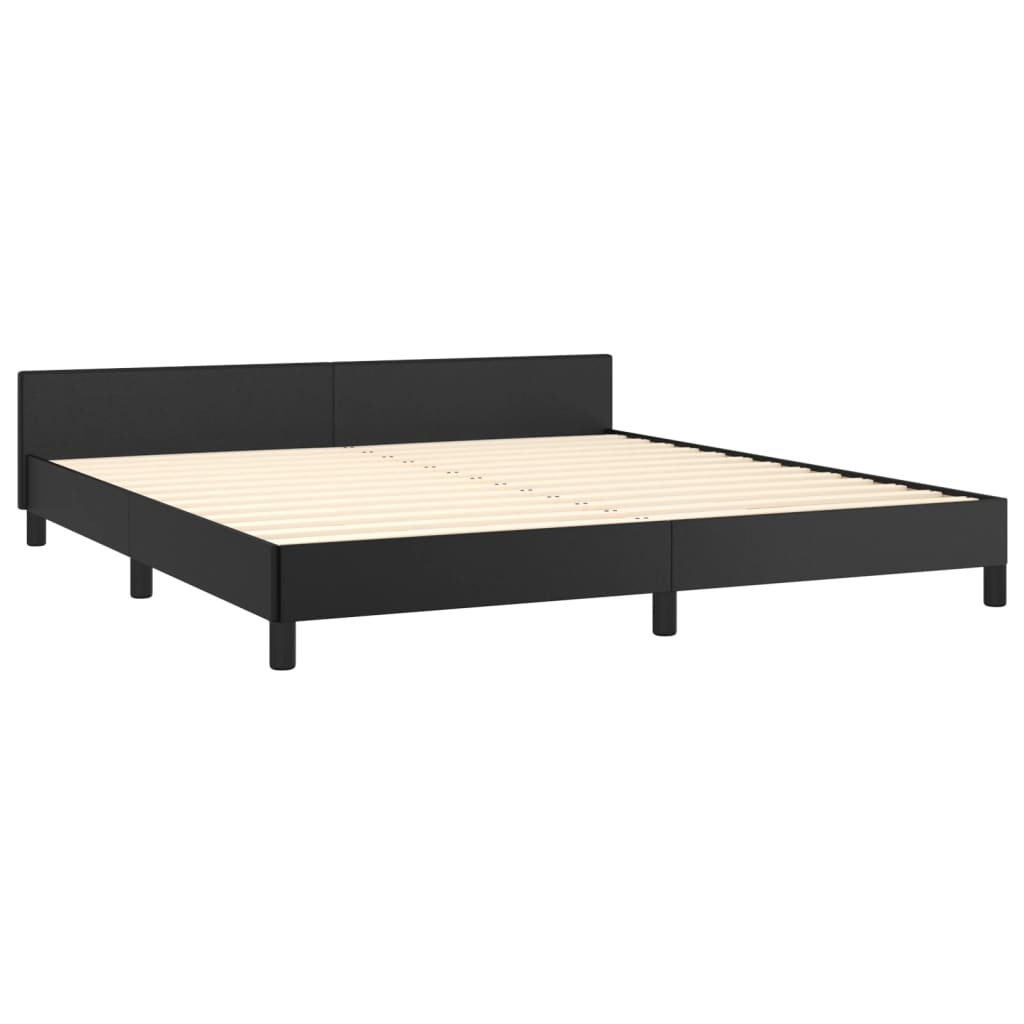 Okvir za krevet s uzglavljem crni 160x200 cm od umjetne kože