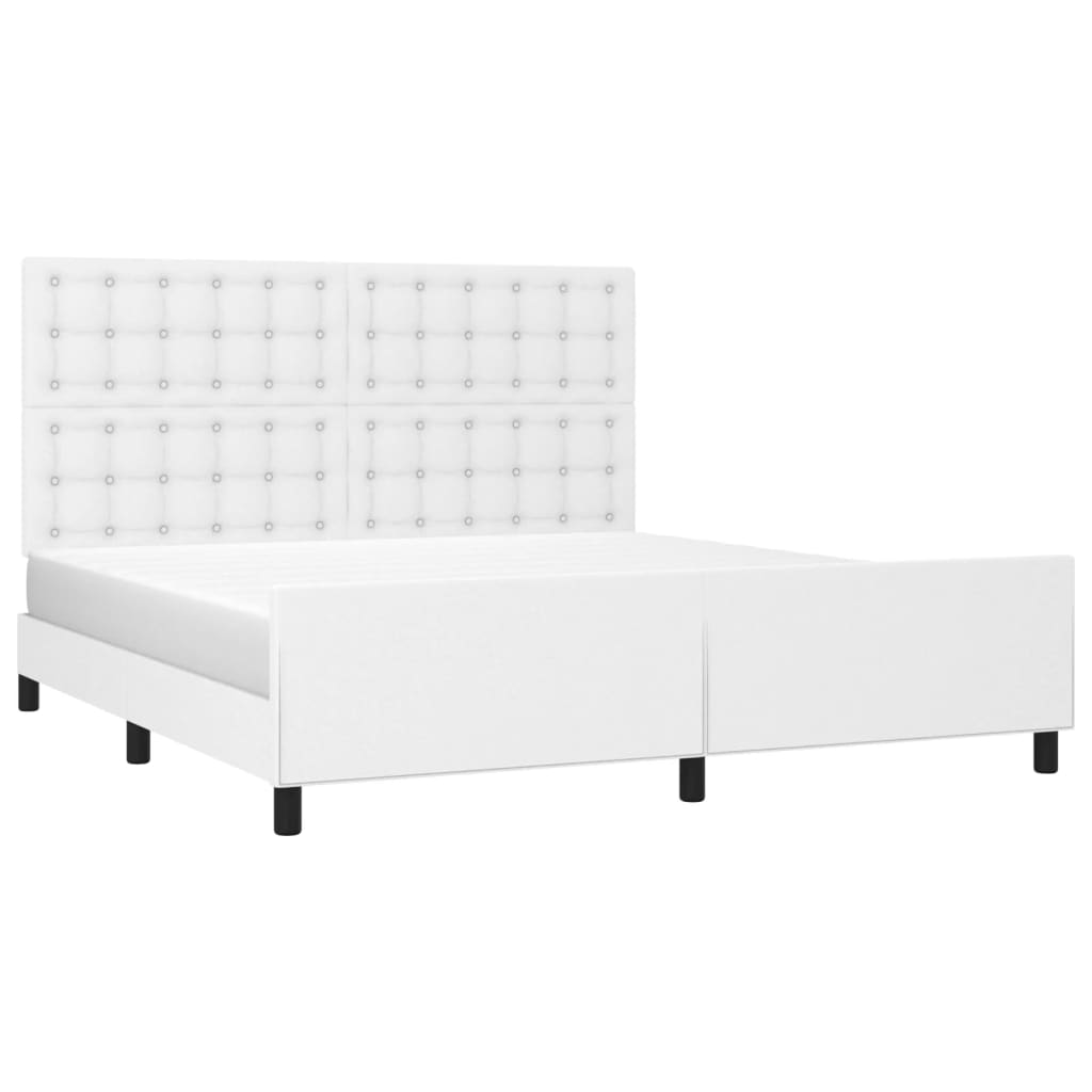 Okvir za krevet s uzglavljem bijeli 160x200 cm od umjetne kože