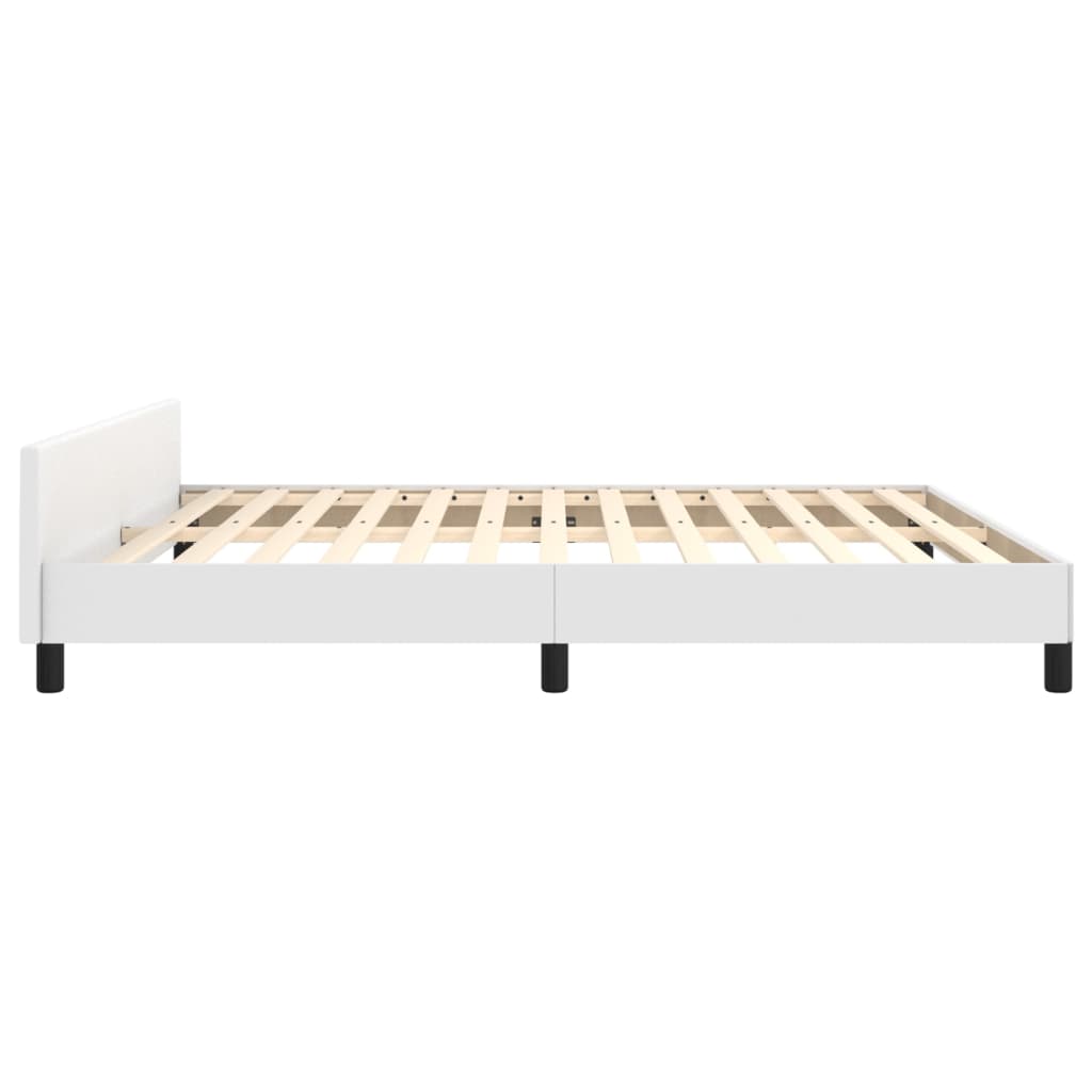 Okvir za krevet s uzglavljem bijeli 160x200 cm od umjetne kože