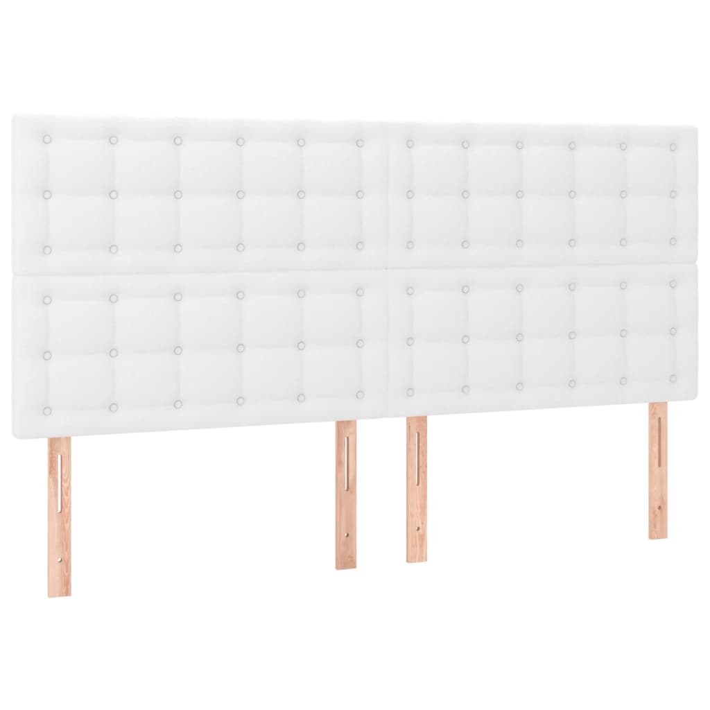 Okvir za krevet s uzglavljem bijeli 160x200 cm od umjetne kože