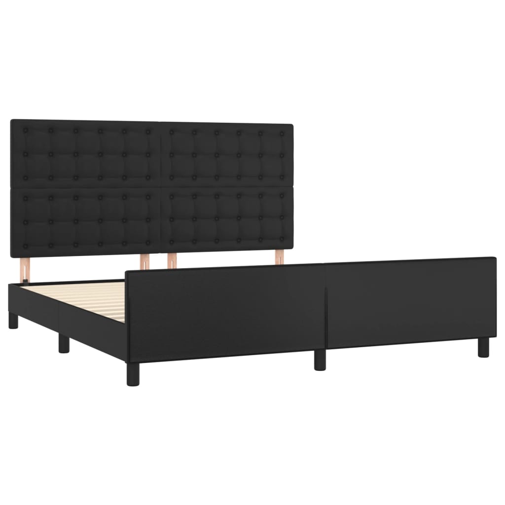 Okvir za krevet s uzglavljem crni 180x200 cm od umjetne kože