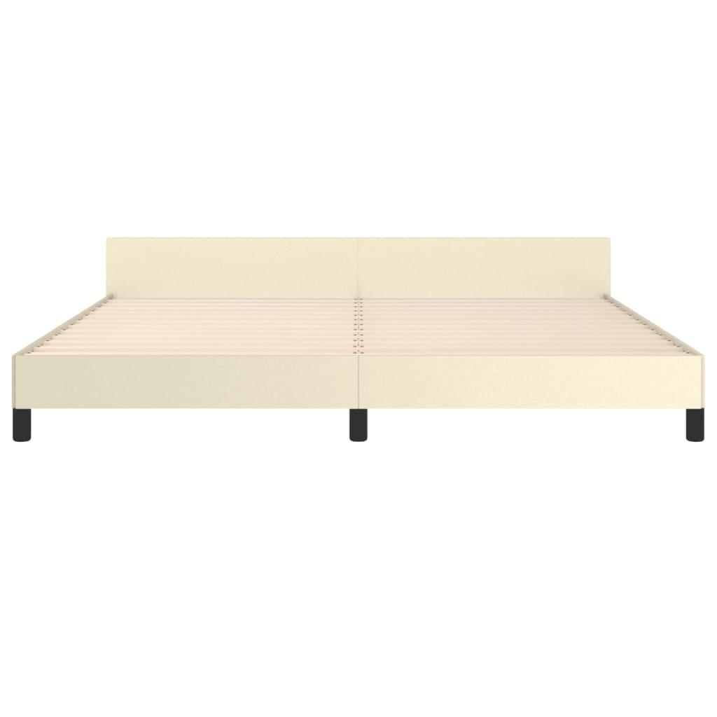 Okvir za krevet s uzglavljem krem 200x200 cm od umjetne kože