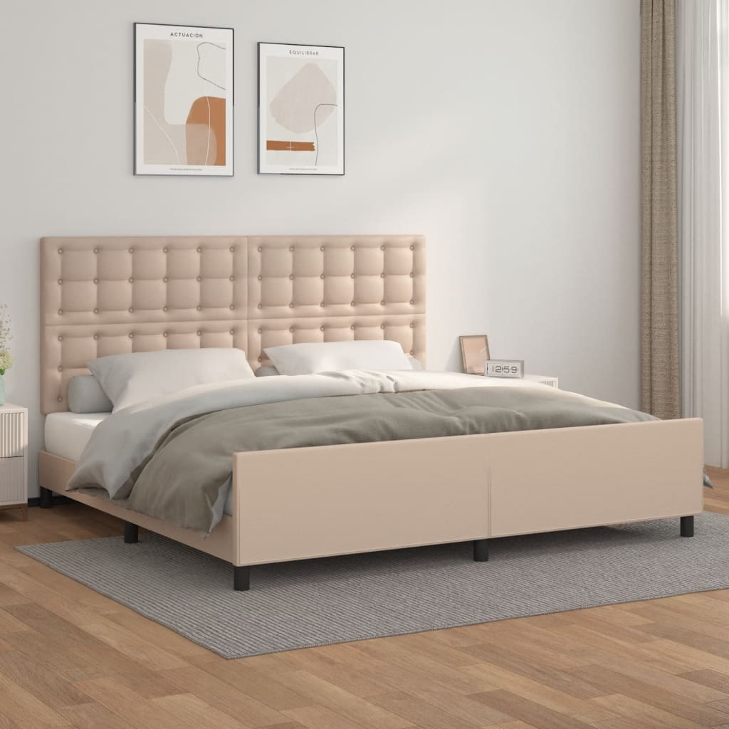 Okvir za krevet s uzglavljem cappuccina 200x200 cm umjetna koža