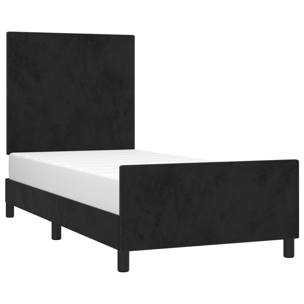 Okvir za krevet s uzglavljem crni 80x200 cm baršunasti