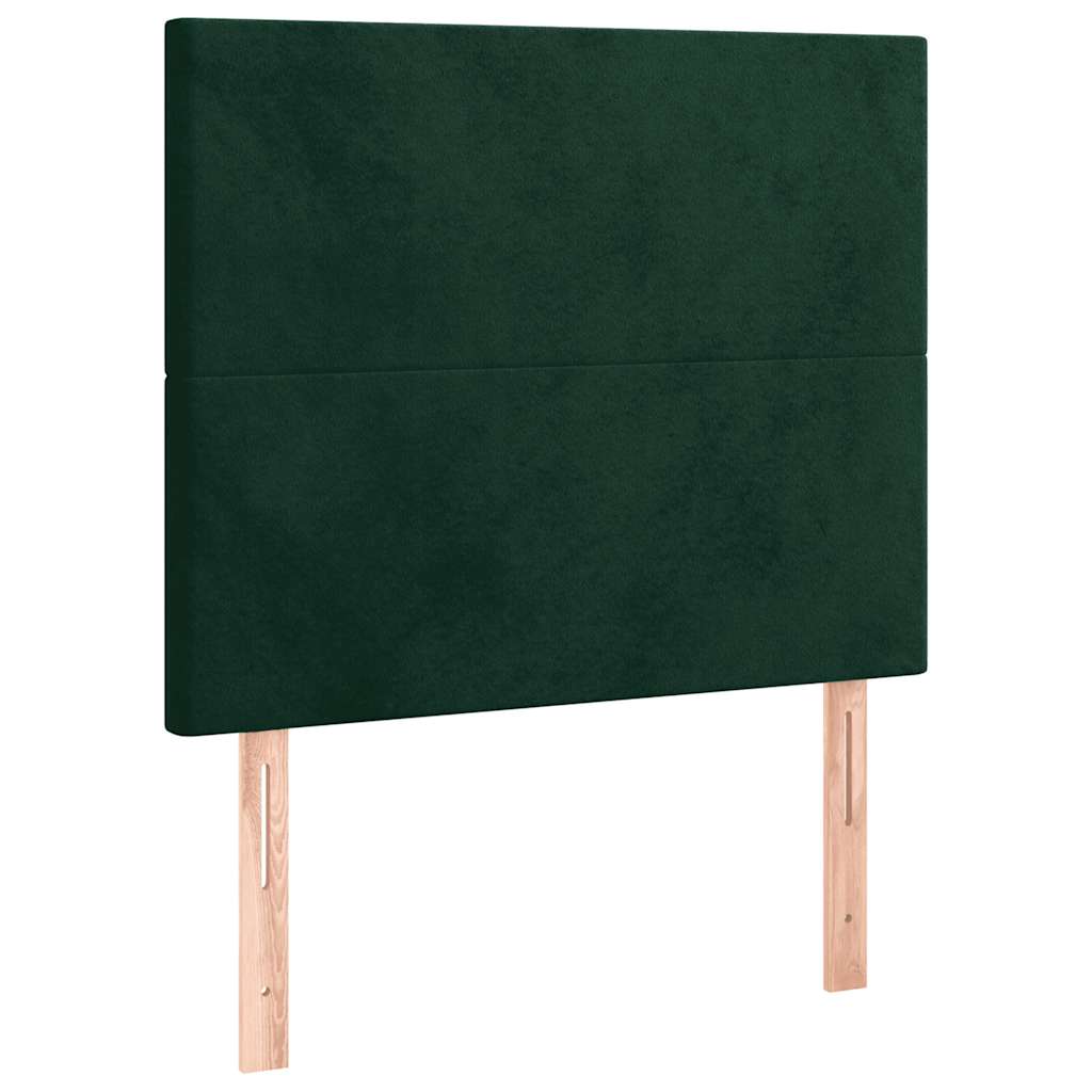 Okvir za krevet bez madraca tamnozeleni 100x200 cm baršunasti