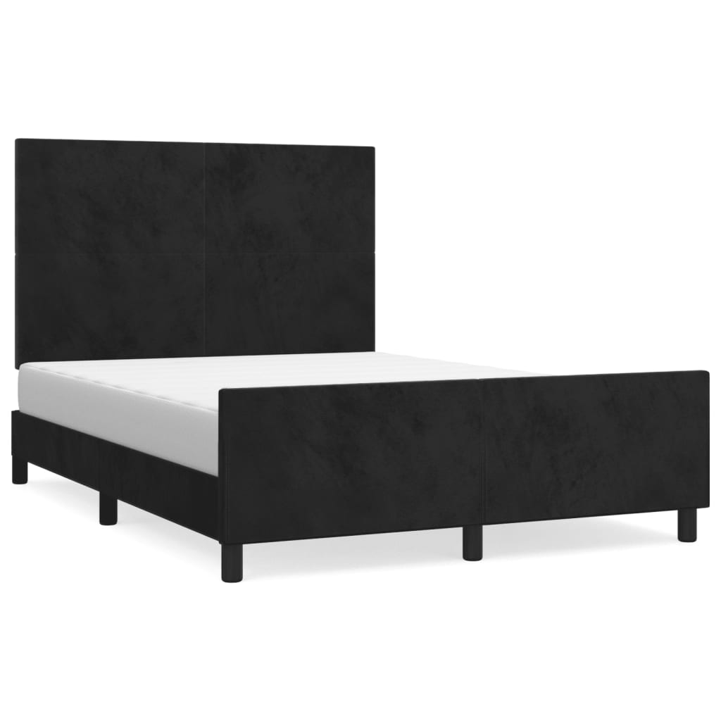 Okvir za krevet bez madraca crni 140 x 190 cm baršunasti