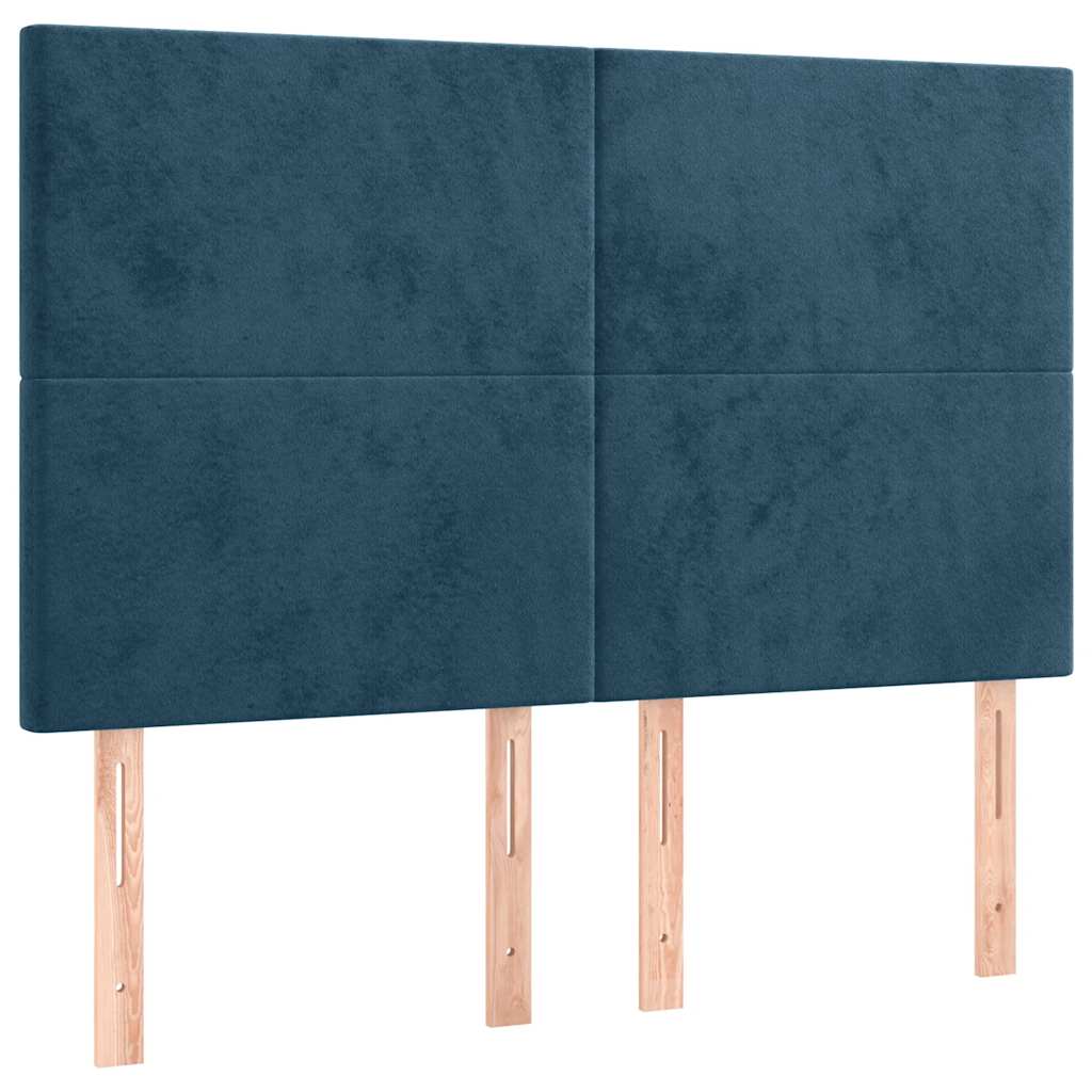 Okvir za krevet bez madraca tamnoplavi 140x190 cm baršunasti
