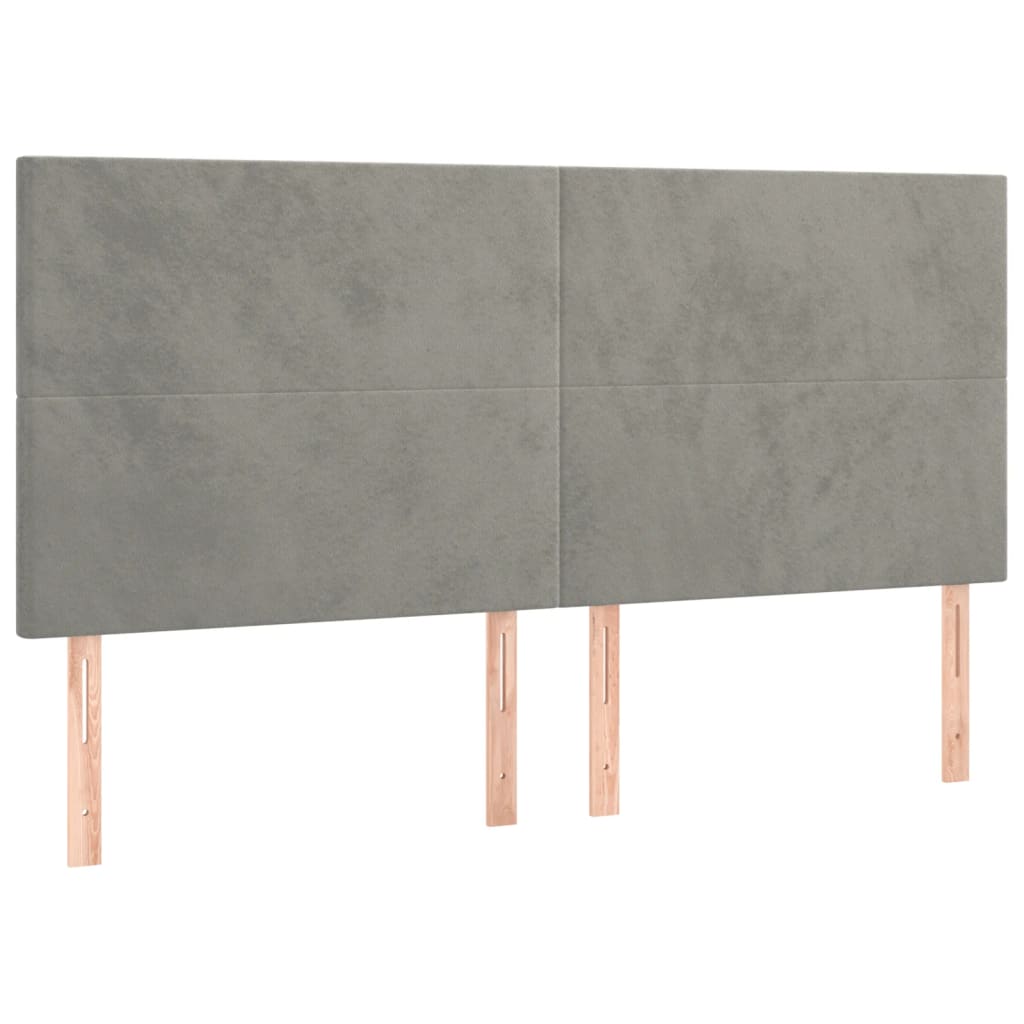 Okvir za krevet bez madraca svjetlosivi 160 x 200 cm baršunasti