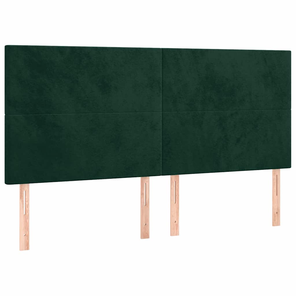 Okvir za krevet bez madraca tamnozeleni 160x200 cm baršunasti