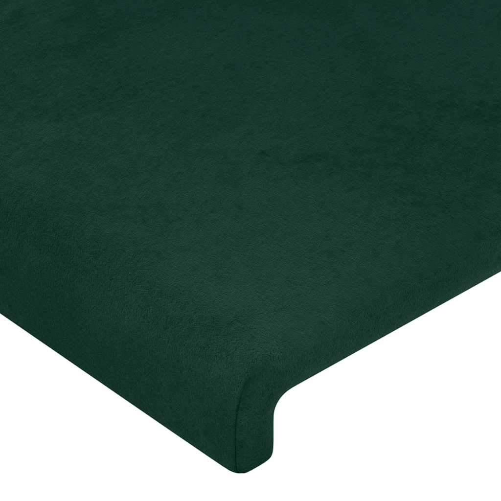 Okvir za krevet s uzglavljem tamnozeleni 180x200 cm baršunasti