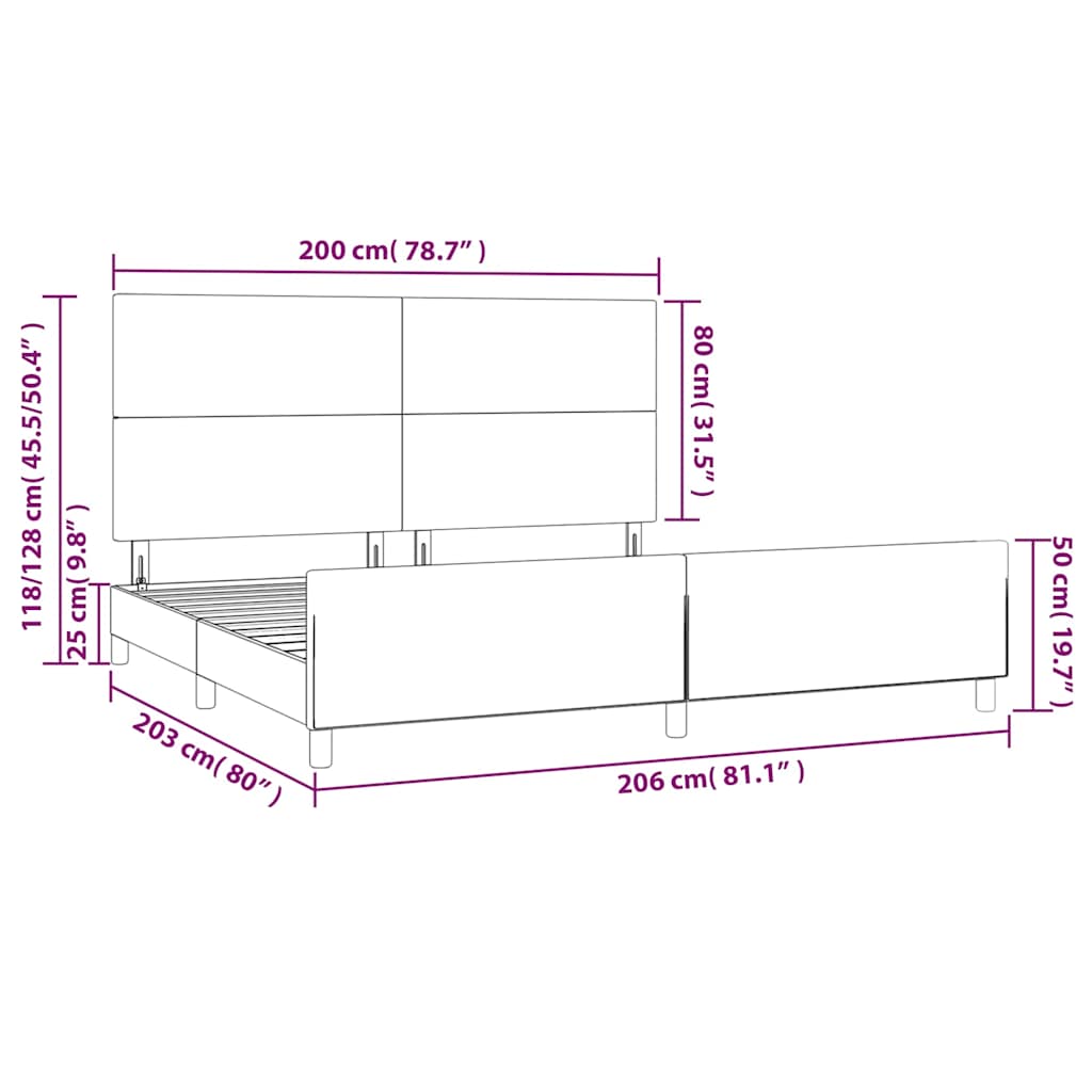 Okvir za krevet bez madraca tamnoplavi 200x200 cm baršunasti