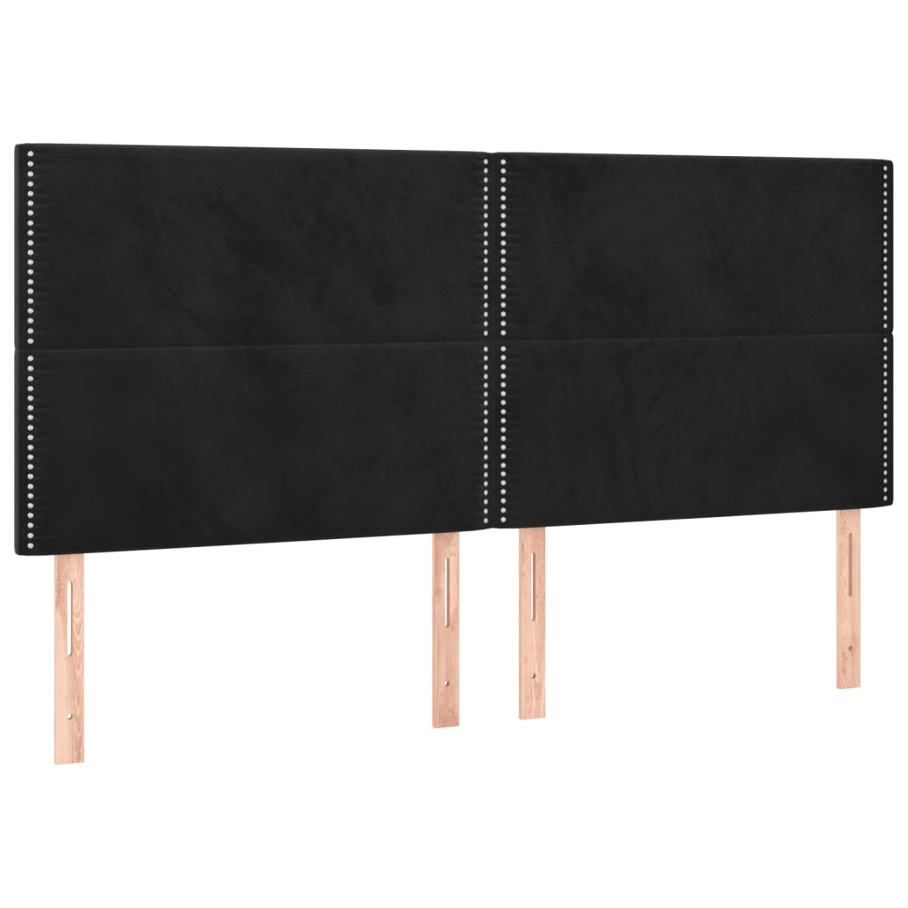 Okvir za krevet bez madraca crni 200x200 cm baršunasti