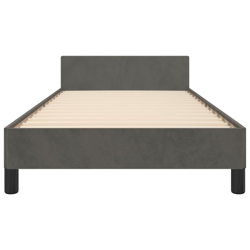 Okvir za krevet bez madraca tamnosivi 80x200 cm baršunasti