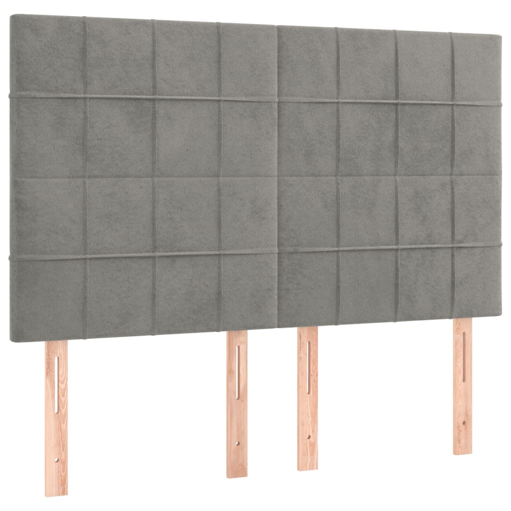 Okvir za krevet bez madraca svjetlosivi 140 x 190 cm baršunasti