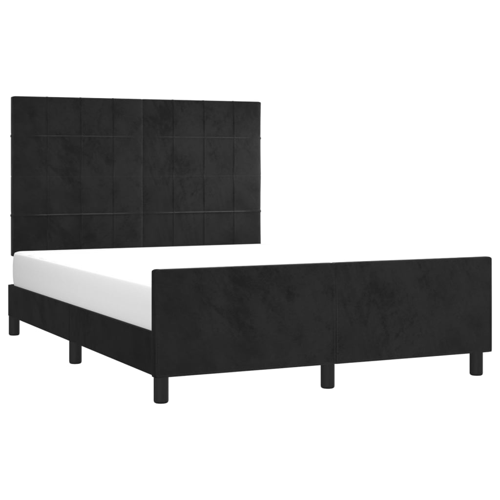Okvir za krevet bez madraca crni 140 x 190 cm baršunasti