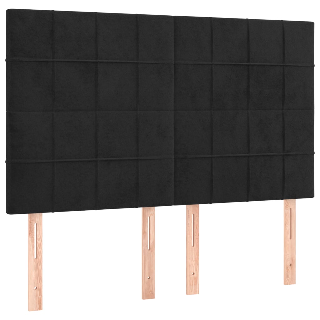 Okvir za krevet bez madraca crni 140 x 190 cm baršunasti