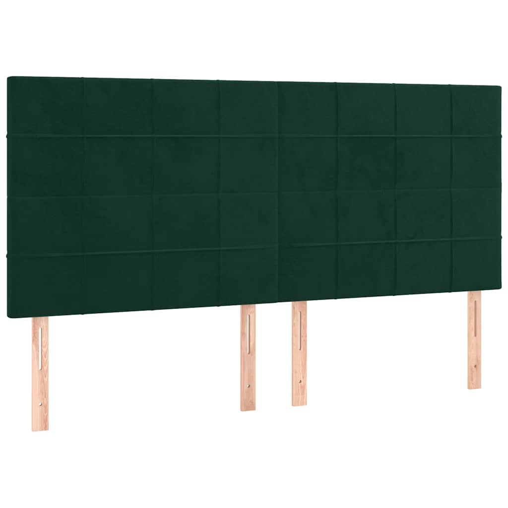 Okvir za krevet bez madraca tamnozeleni 160x200 cm baršunasti