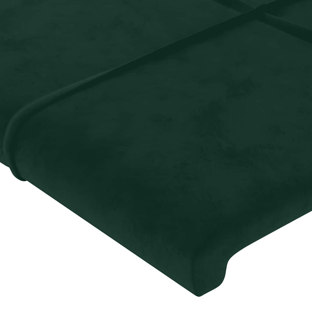 Okvir za krevet s uzglavljem tamnozeleni 180x200 cm baršunasti
