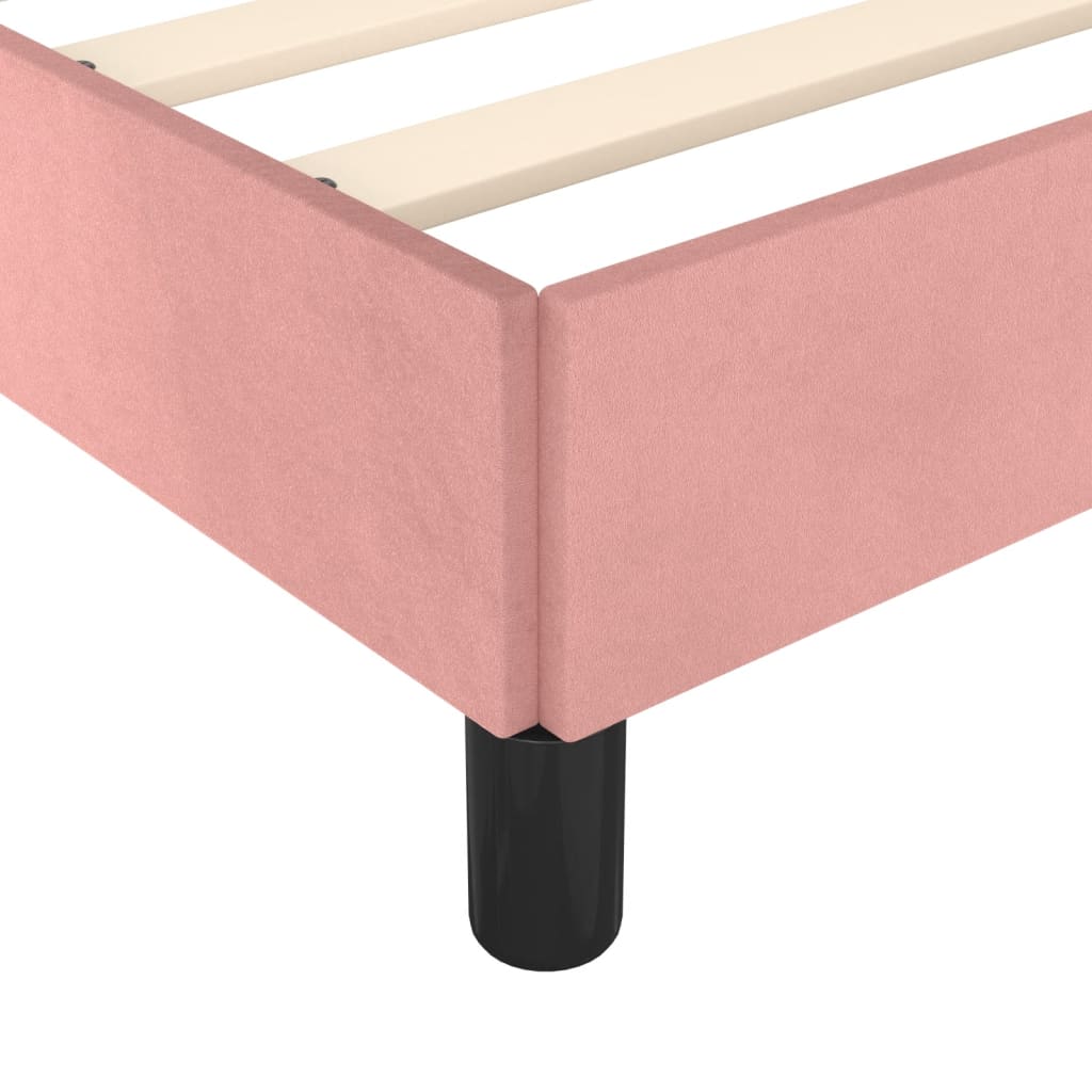 Okvir za krevet s uzglavljem ružičasti 180x200 cm baršunasti