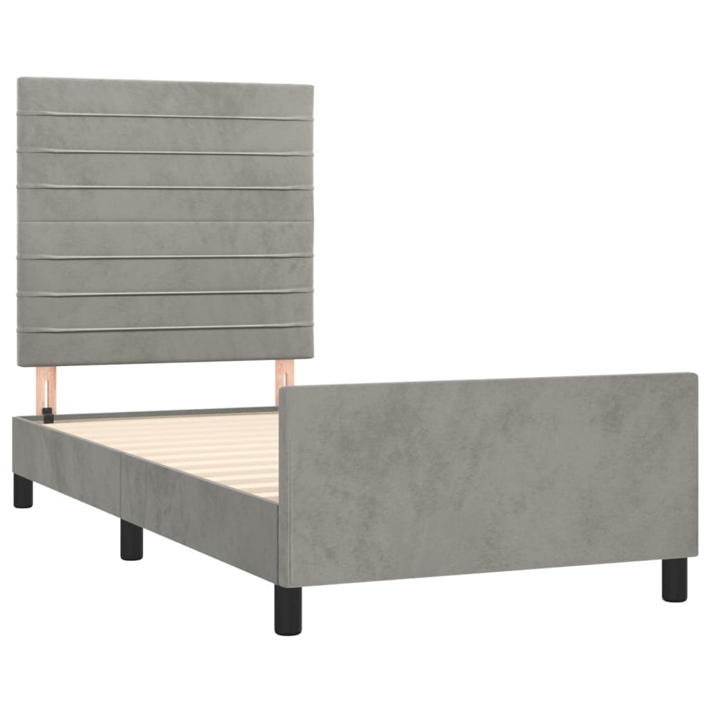 Okvir za krevet bez madraca svjetlosivi 90x190 cmbaršunasti