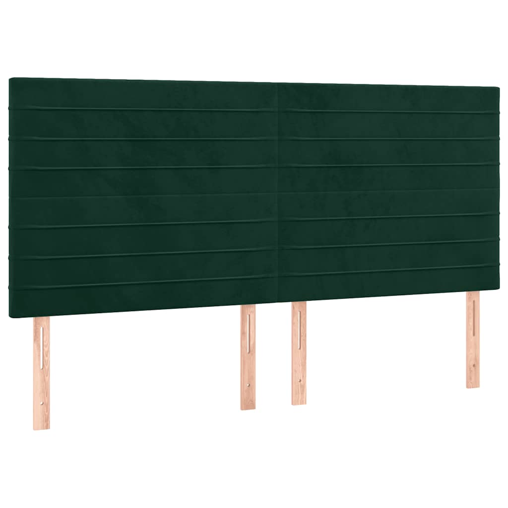 Okvir za krevet bez madraca tamnozeleni 160x200 cm baršunasti