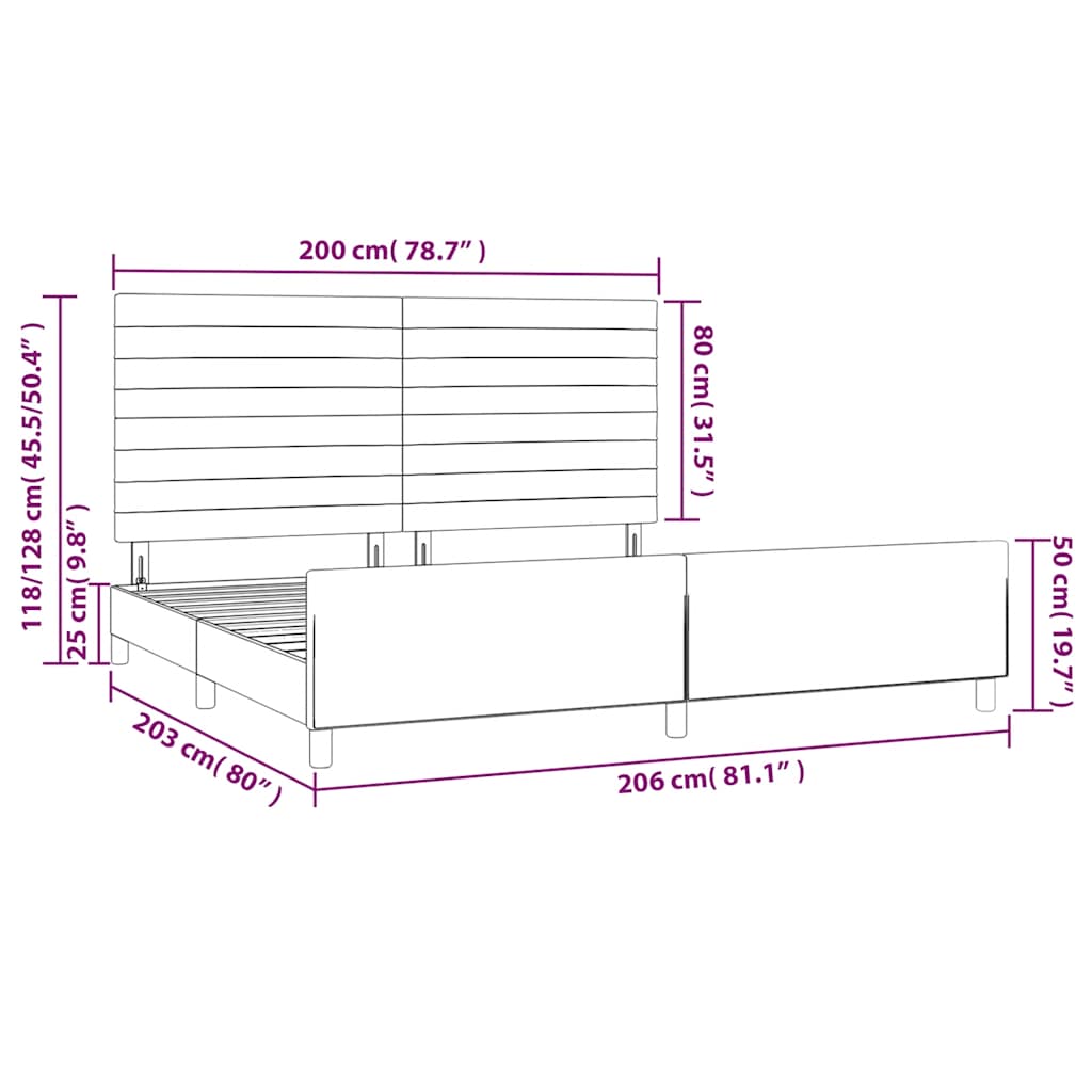 Okvir za krevet bez madraca tamnoplavi 200x200 cm baršunasti