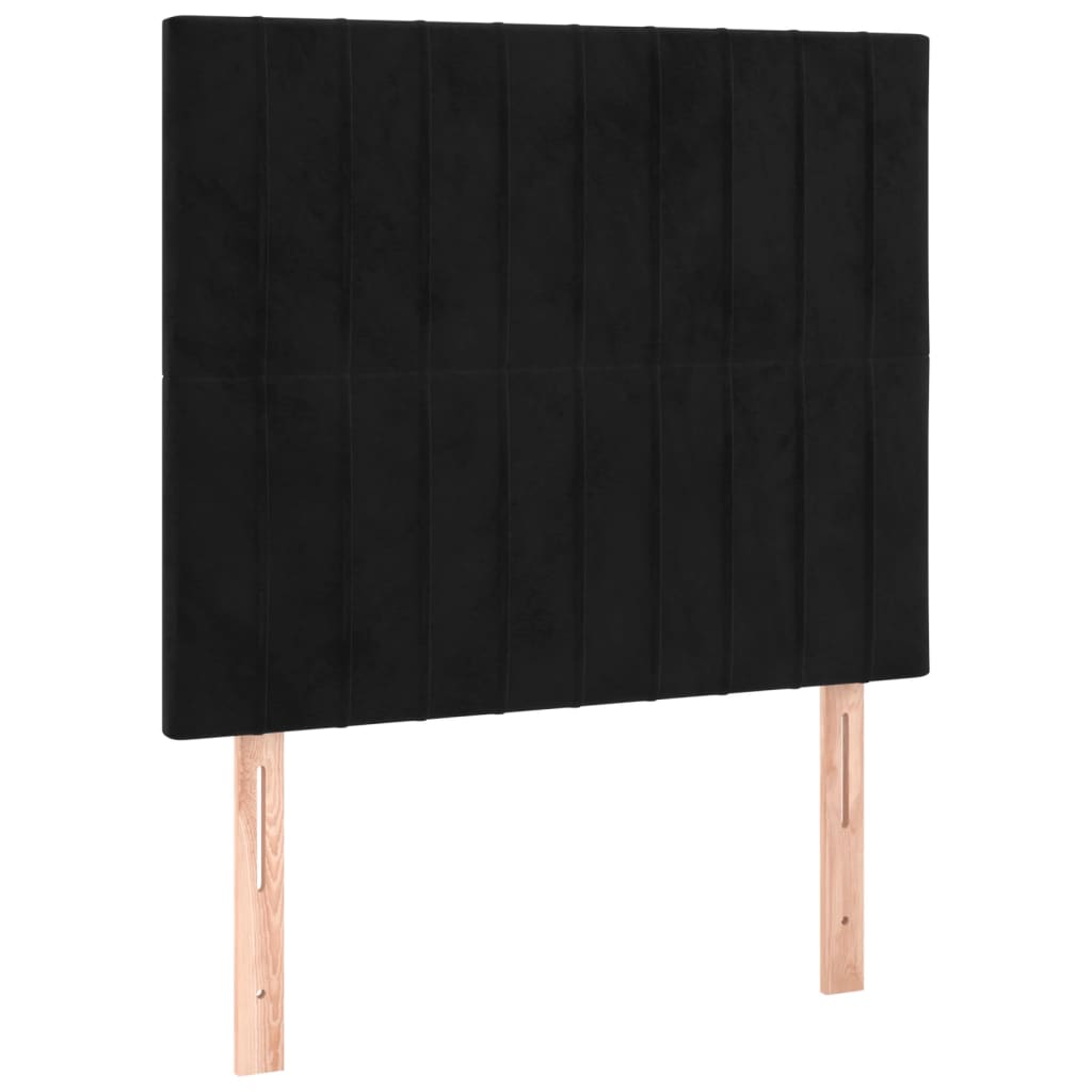 Okvir za krevet s uzglavljem crni 90x190 cm baršunasti