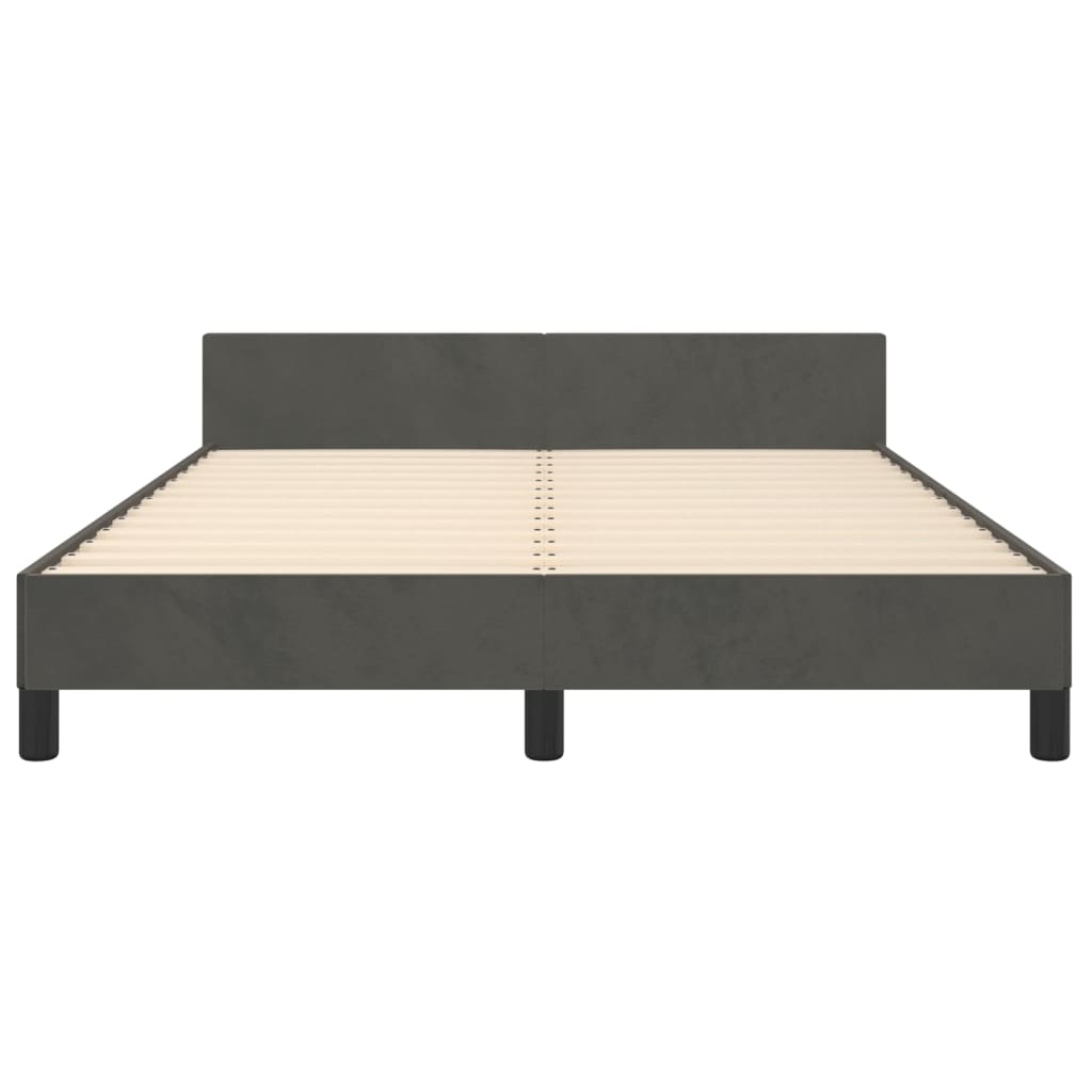 Okvir za krevet bez madraca tamnosivi 140 x 190 cm baršunasti