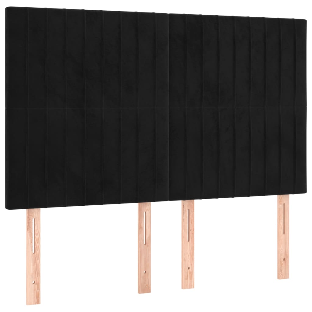 Okvir za krevet bez madraca crni 140x200 cm baršunasti