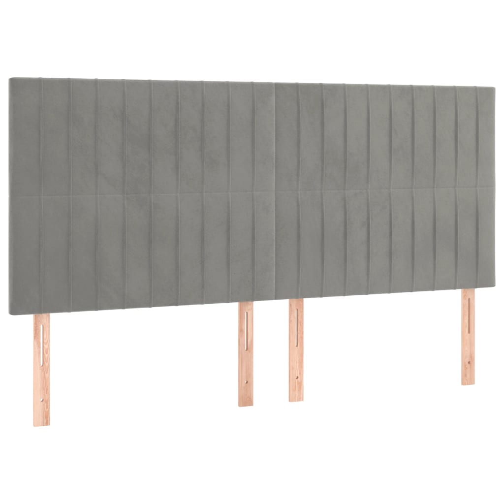 Okvir za krevet bez madraca svjetlosivi 160 x 200 cm baršunasti