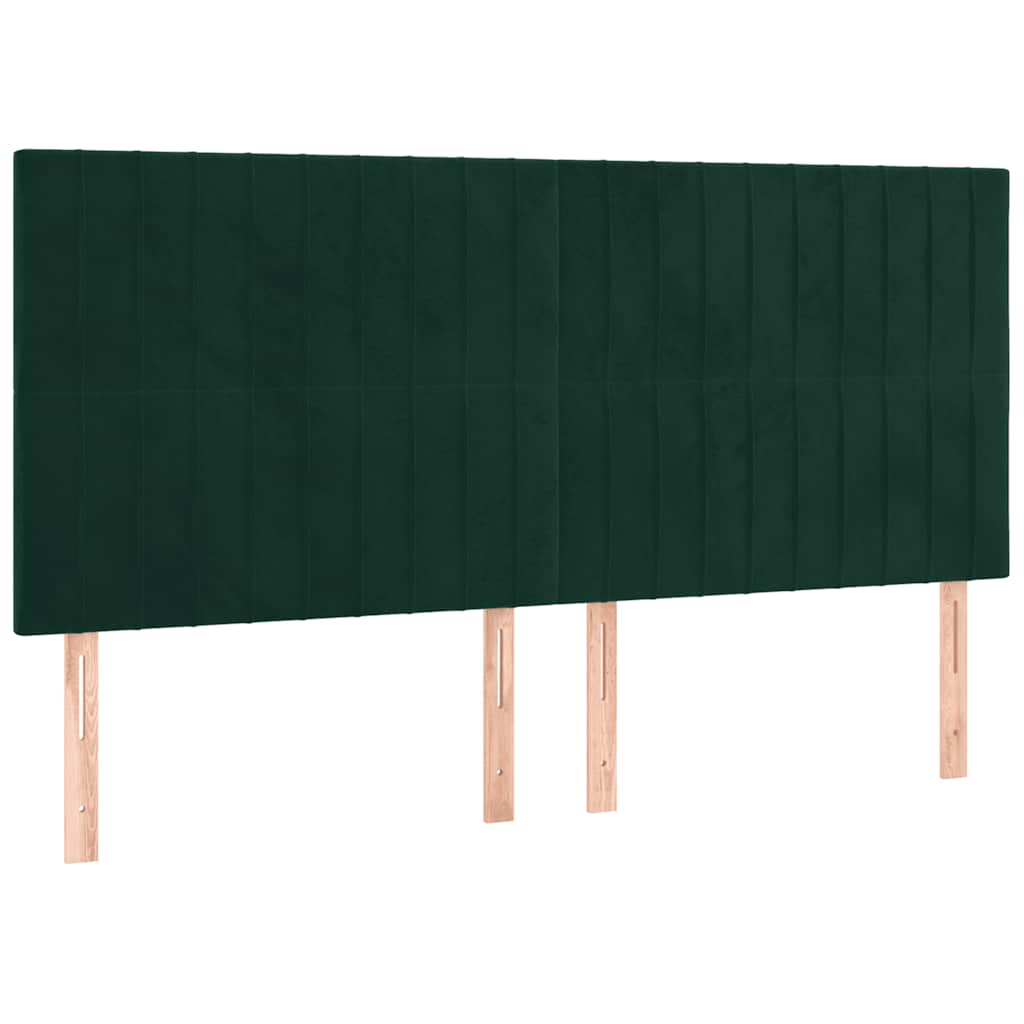 Okvir za krevet bez madraca tamnozeleni 200x200 cm baršunasti