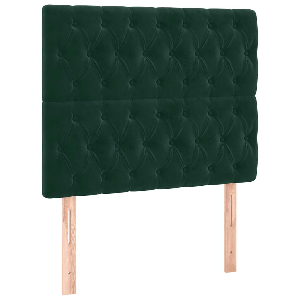 Okvir za krevet bez madraca tamnozeleni 90x200 cm baršunasti
